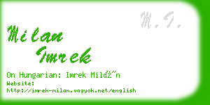 milan imrek business card